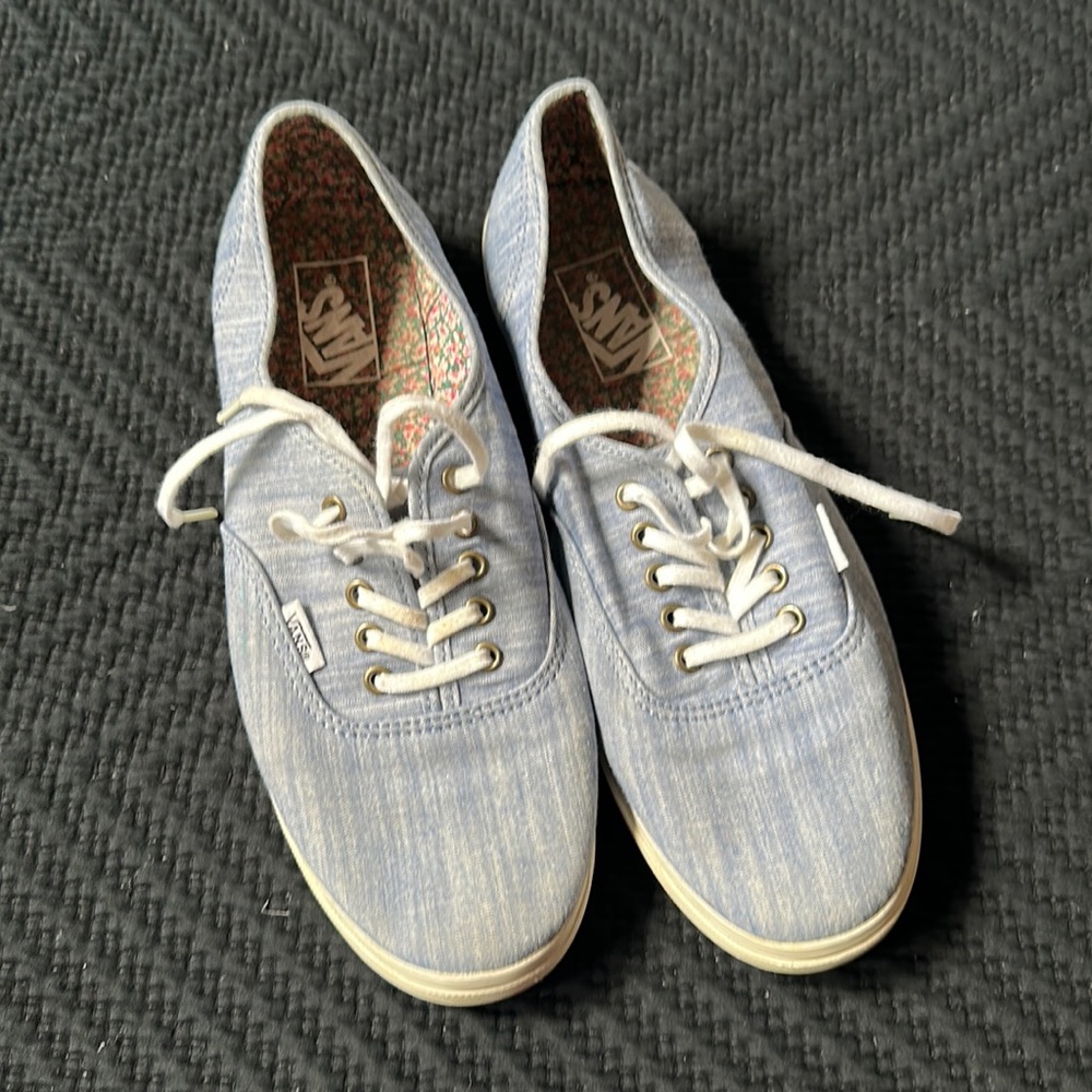 Vans blue chambray with white laces